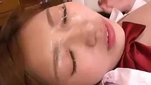 Exposed beauty got cummed on her face twice