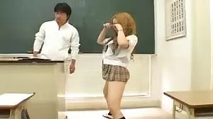 Teacher grabs her ass and panties in the classroom